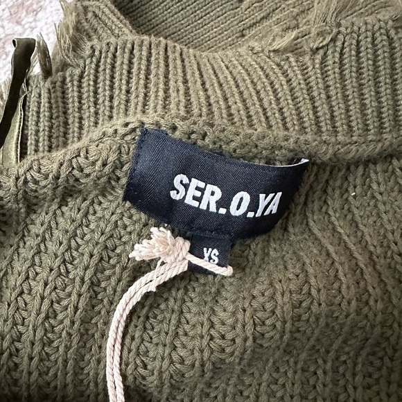 SER.O.YA Maude Sweater Dress Size XS NWT - Olive - Picture 6 of 6